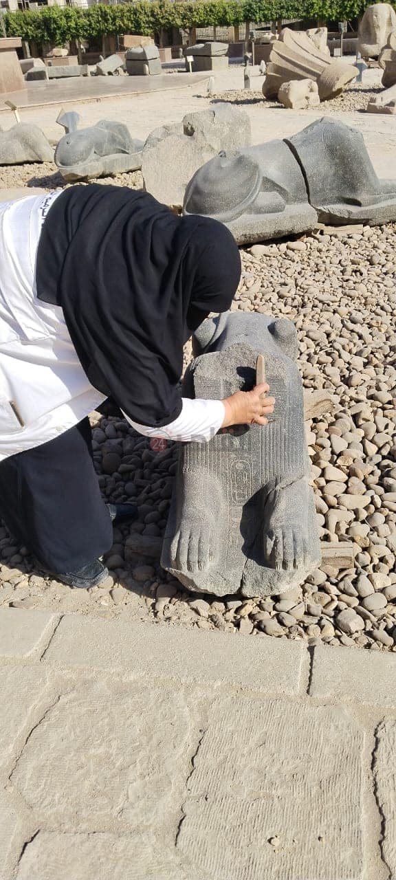 الآثار تبدأ في صيانة القطع الأثرية بمتحف المسلة&nbsp;بالمطرية (1)