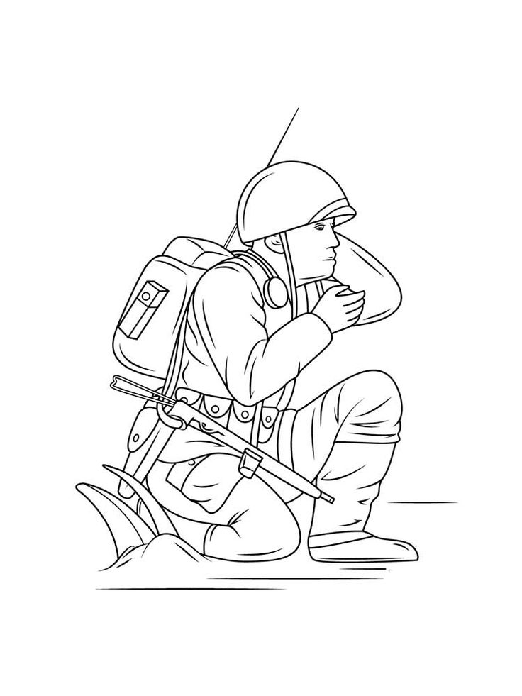 رسم جندي للأطفال