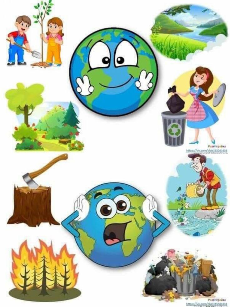 رسومات عن البيئة النظيفة والملوثة