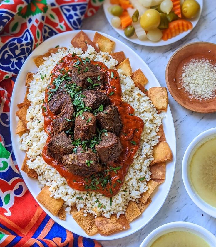 طريقة عمل الفتة