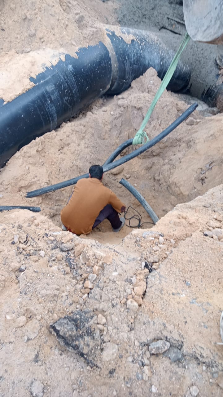 الانتهاء من أعمال إصلاح ماسورة مياه