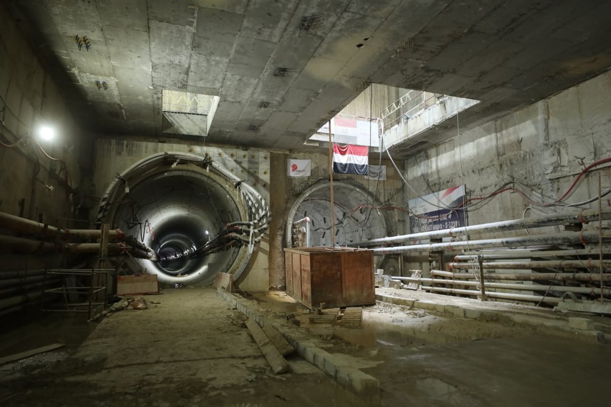 جانب من أعمال الخط الرابع للمترو