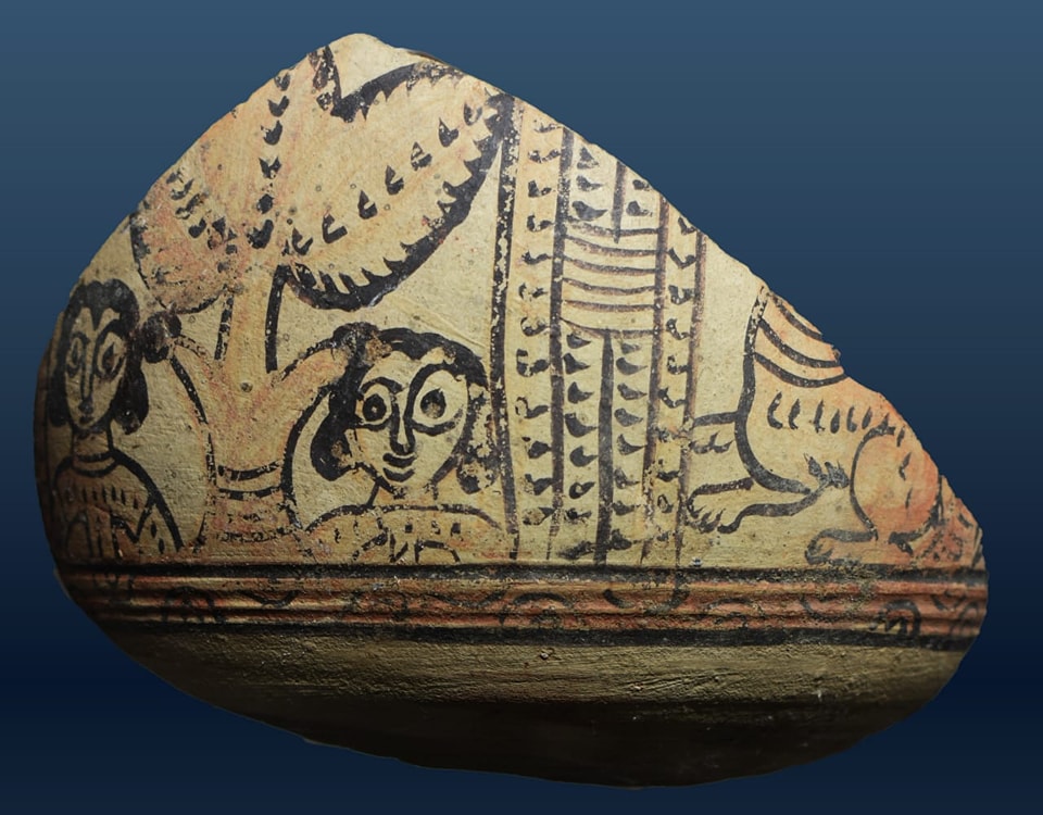 قطعة من الفخار تعود إلى العصر البيزنطي