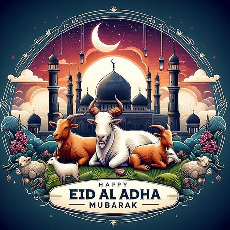 بطاقة تهنئة جاهزة لعيد الأضحى