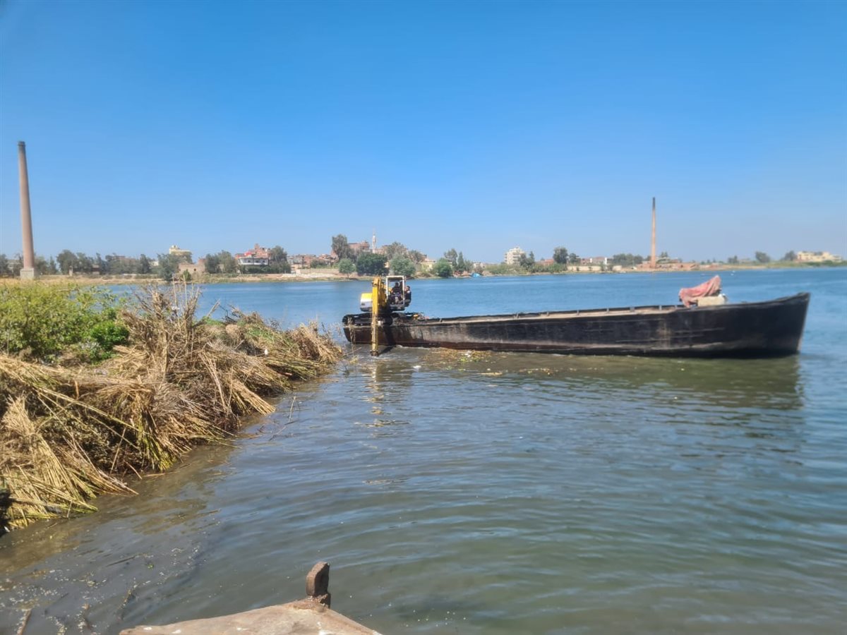 حملة مكبرة لإزالة أعمال تعدٍ على نهر النيل بالمحمودية&nbsp;
