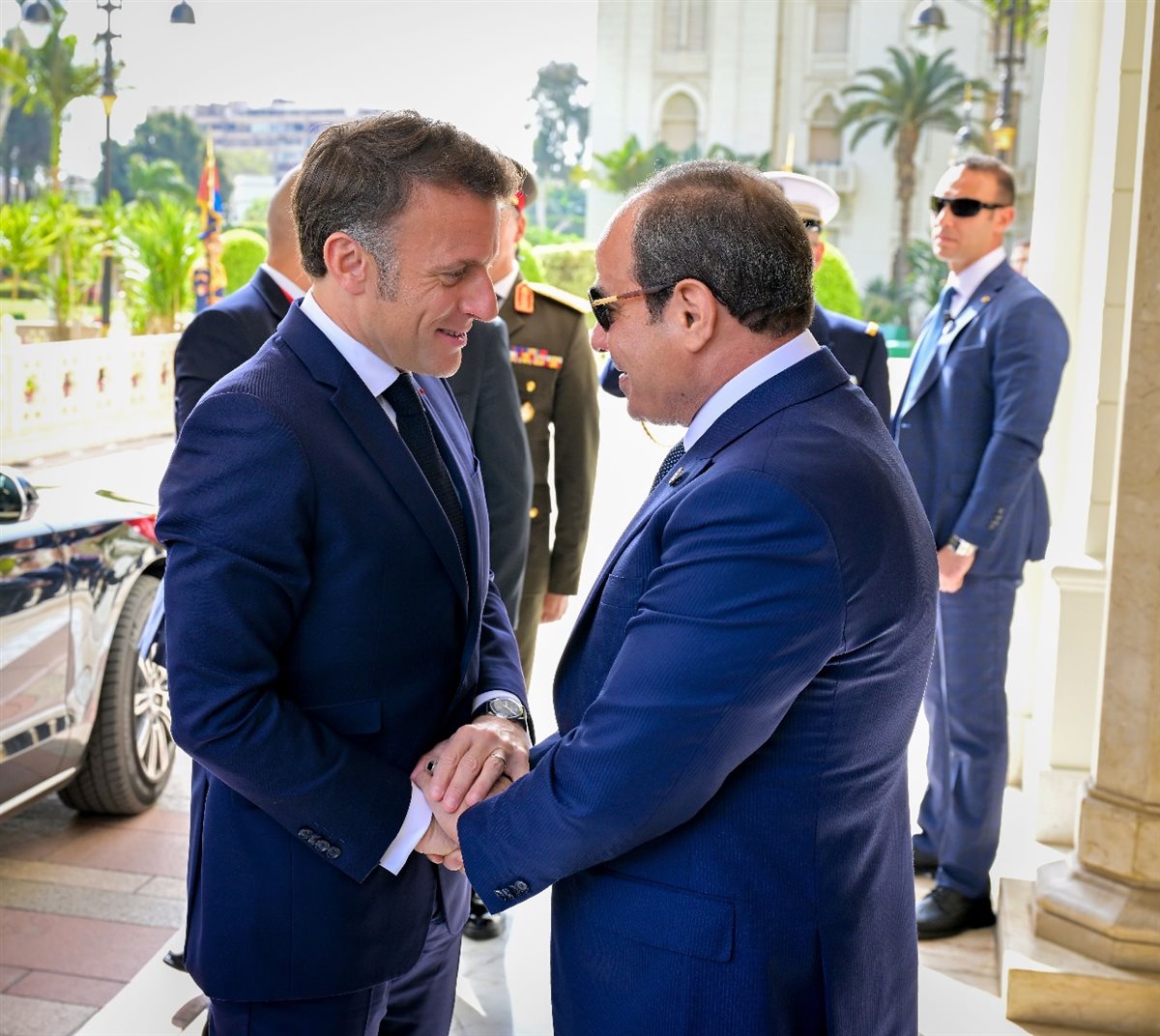 الرئيس السيسي والرئيس الفرنسي ماكرون