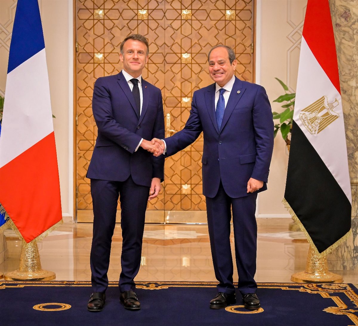 الرئيس السيسي والرئيس الفرنسي ماكرون