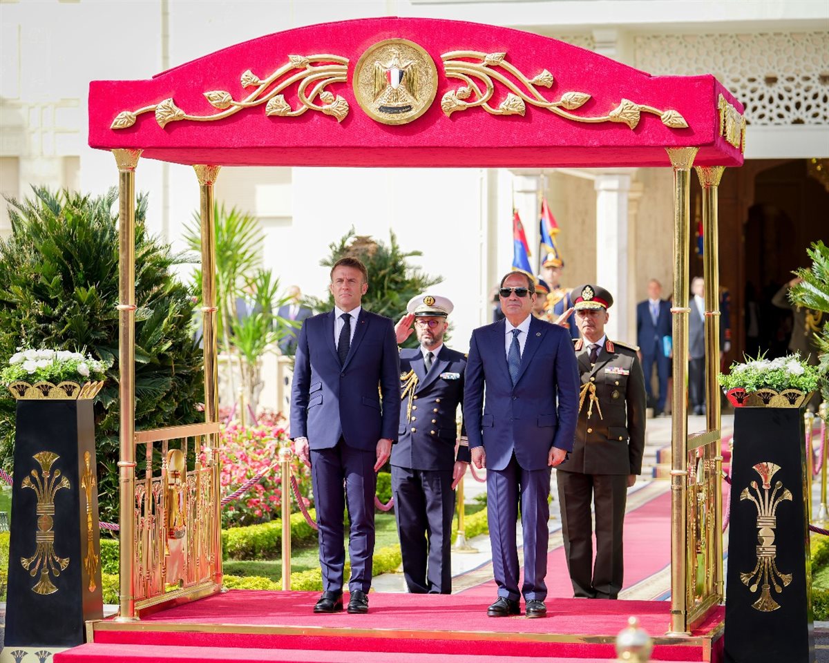 الرئيس السيسي والرئيس الفرنسي ماكرون