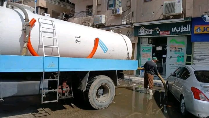 رفع مياه الأمطار من شوارع بورسعيد 