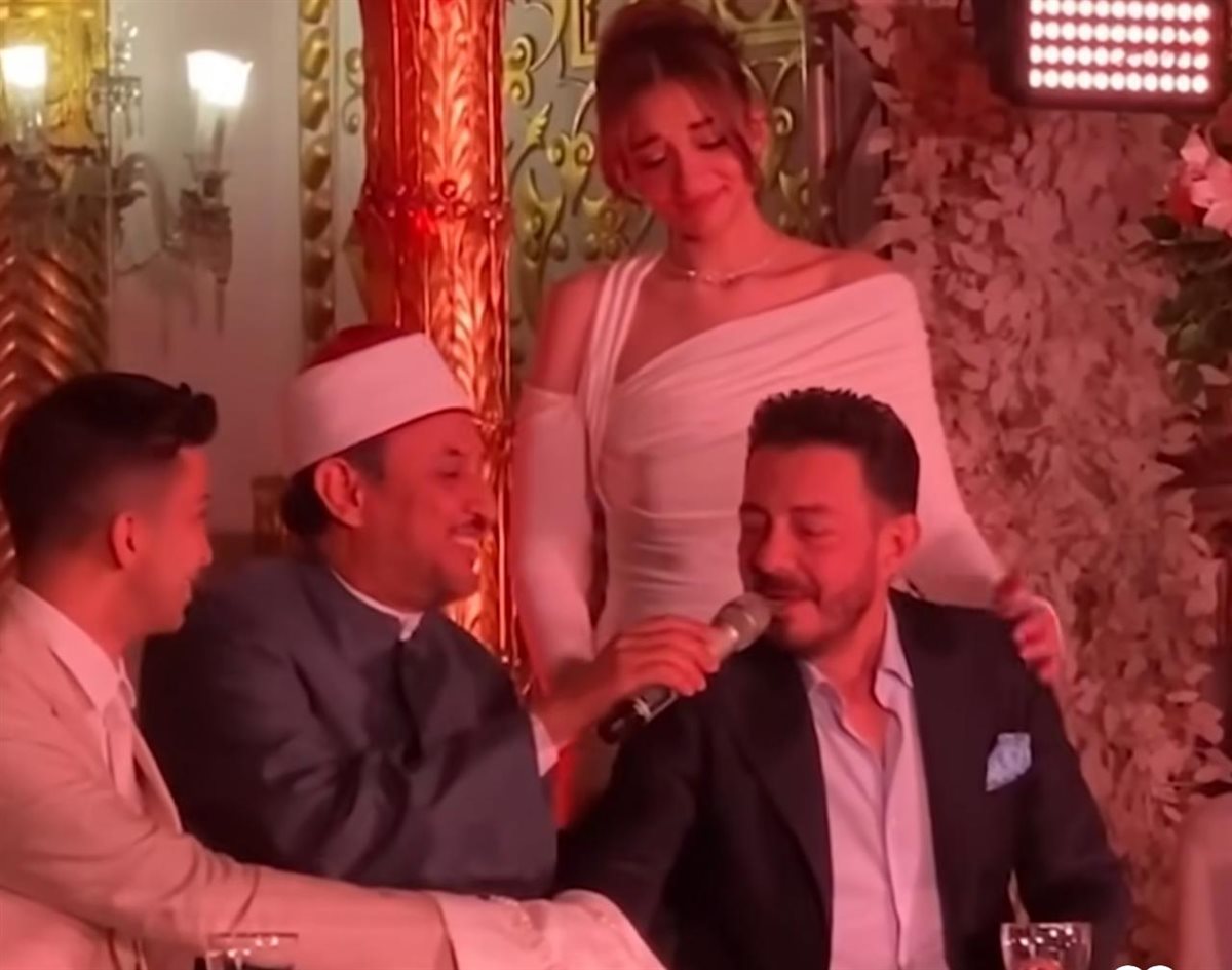 لقطات من عقد قران ليلي زاهر وهشام جمال