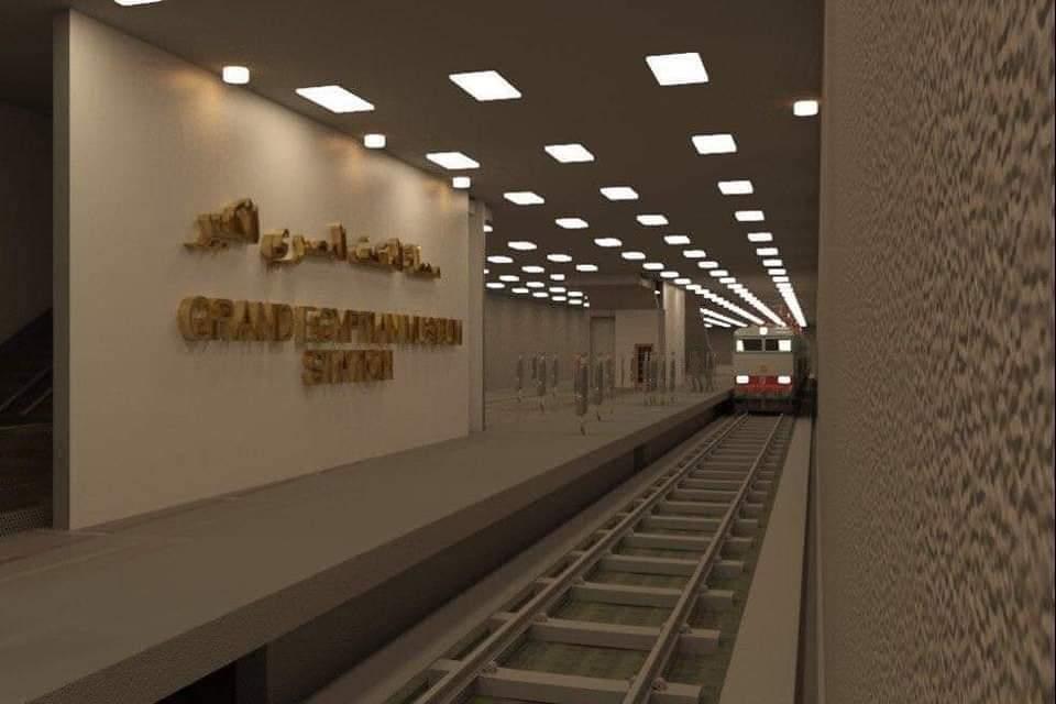 نموذج لمحطة مترو المتحف المصري الكبير