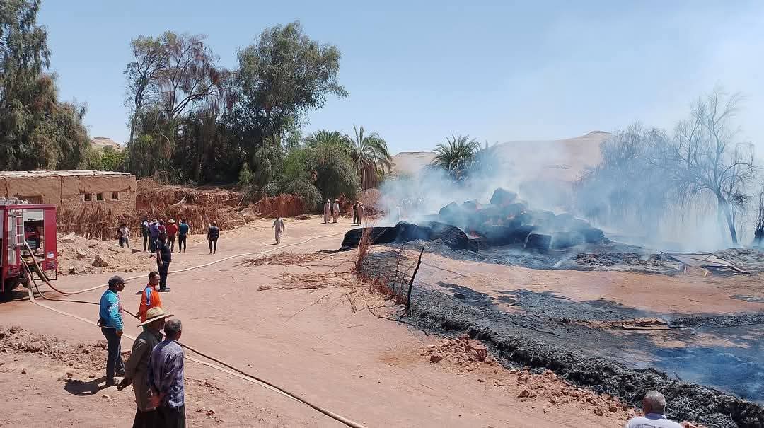 حريق باحدي شون الفمح بالوادى الجديد