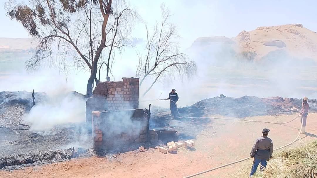 حريق باحدي شون الفمح بالوادى الجديد