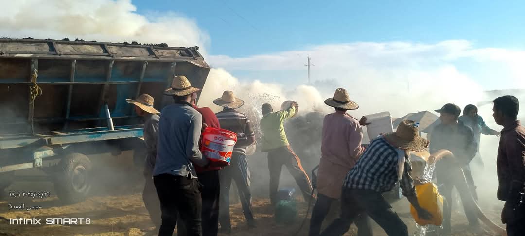 حريق يلتهم شون واجران قمح في الوادى الجديد