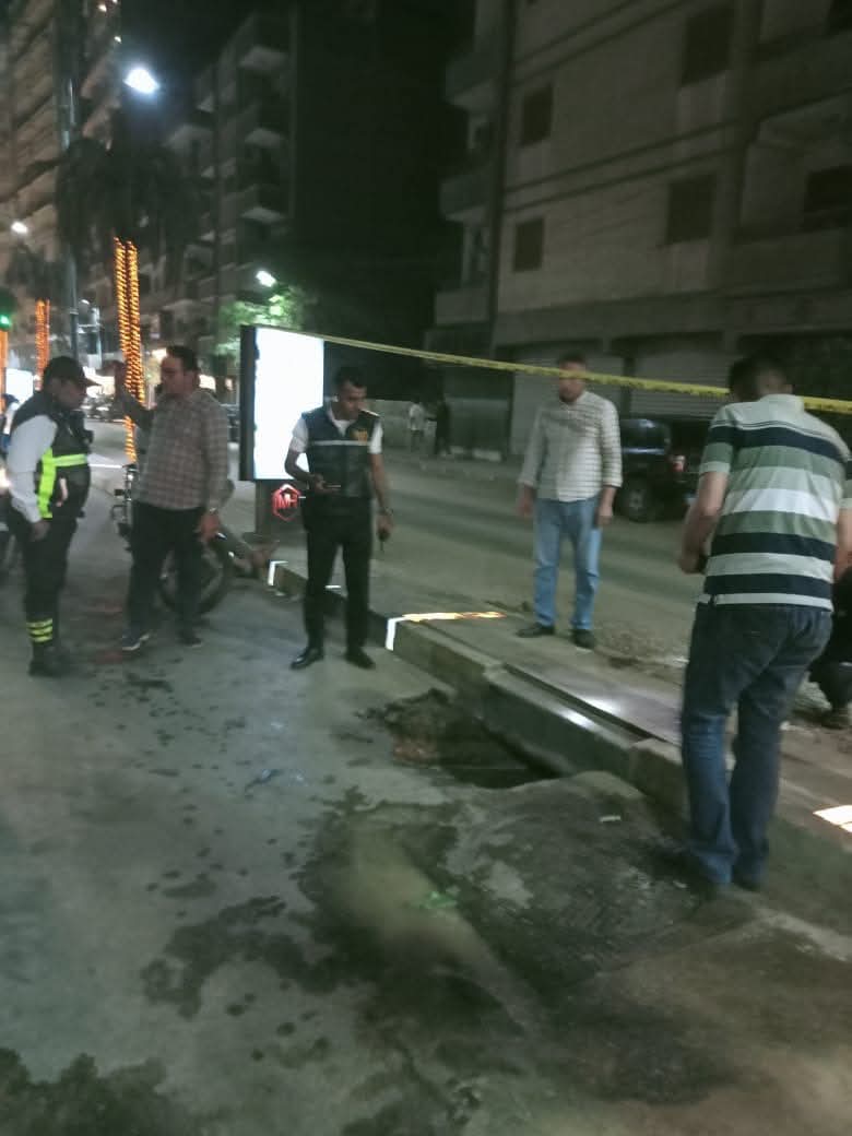 هبوط أرضي في شارع باريس بالمنوفية&nbsp;