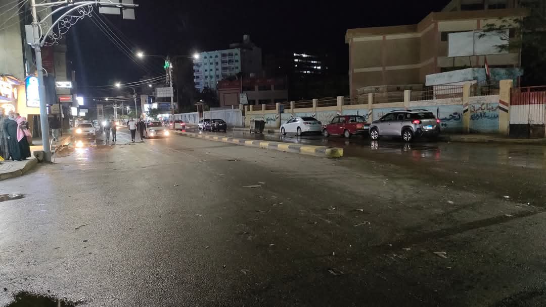 مسح مياه الأمطار من شوارع كفر الشيخ&nbsp;