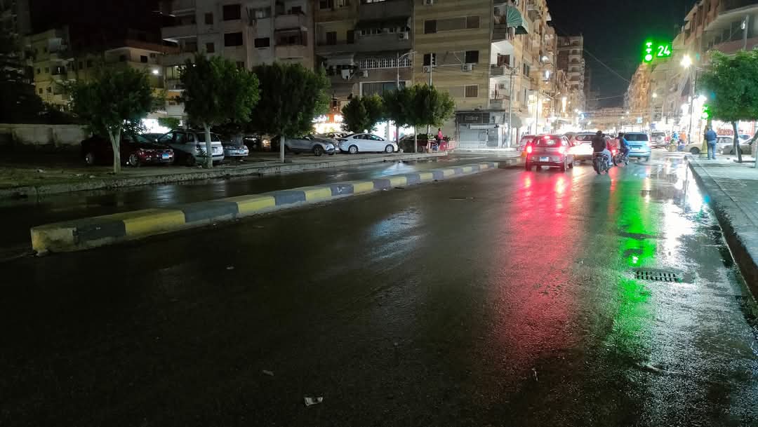 مسح مياه الأمطار من شوارع كفر الشيخ&nbsp;