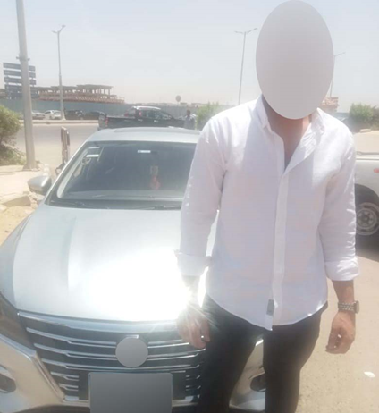المتهم والسيارة المضبوطة&nbsp;