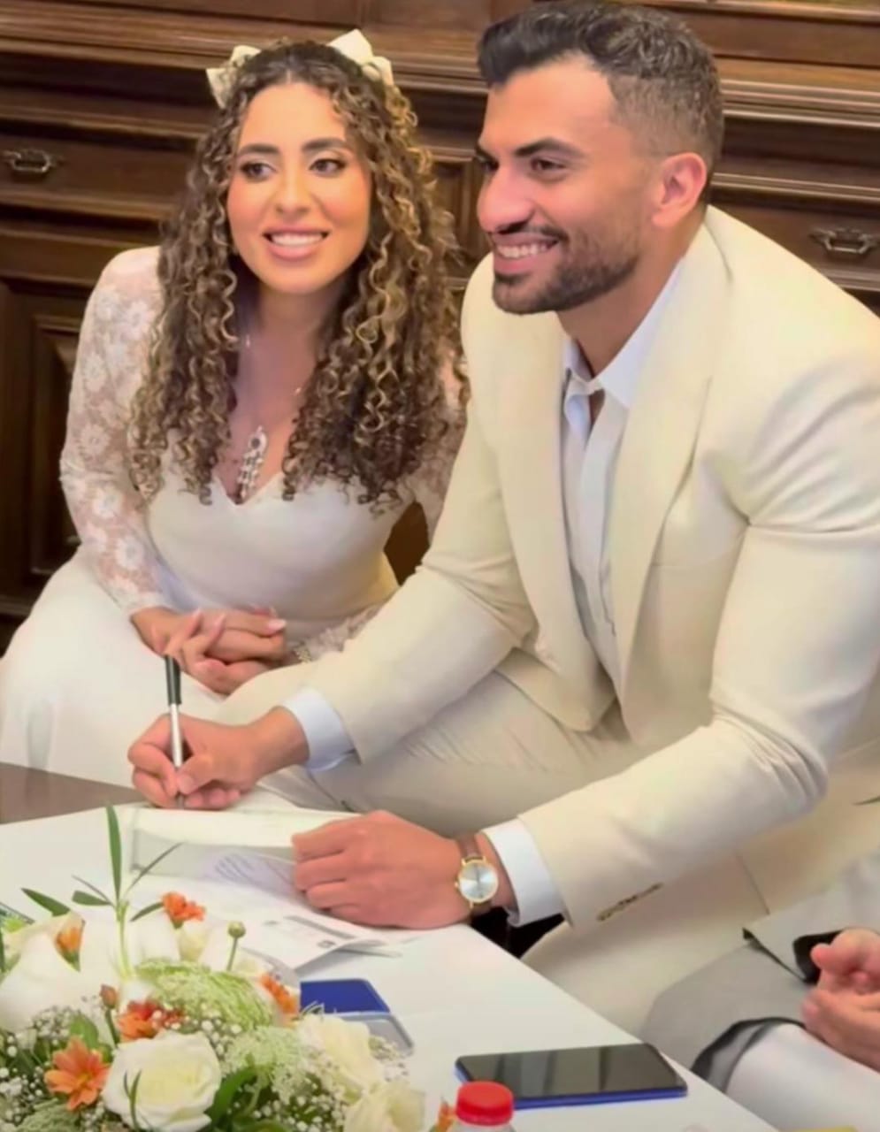 الشاعرة الغنائية منة عدلي القيعي تحتفل بقعد قرانها على يوسف حشيش