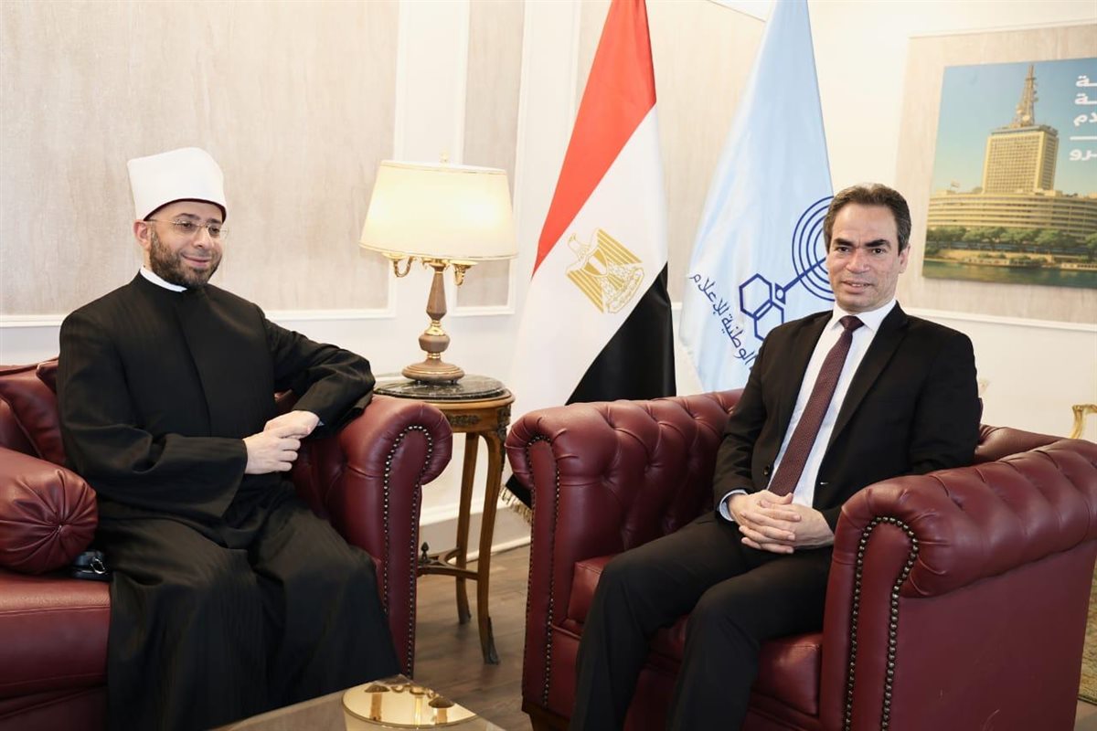 رئبس الهيئة الوطنية للإعلام بستقبل وزير الأوقاف في ماسبيرو