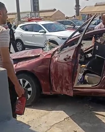 &nbsp;حادث مروع على طريق السويس في اتجاه التجمع الخامس<br alt=