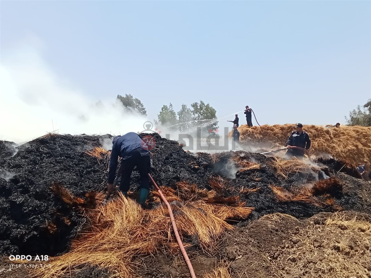 حريق في شونة كتان بقرية شبرا ملس بالغربية&nbsp;