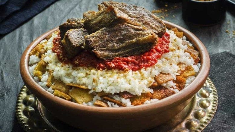 طريقة عمل الفتة باللحمة