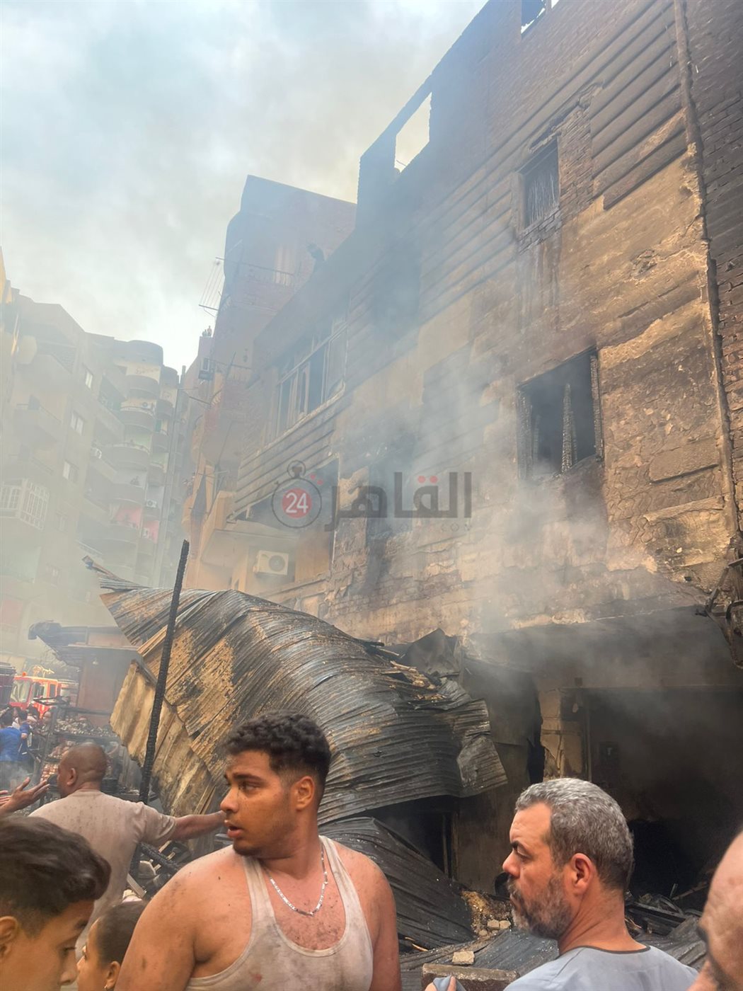&nbsp;حريق بمحلات في سوق بمنطقة فيصل