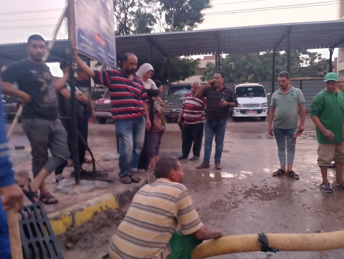 التعامل مع مياه الأمطار في المنوفية&nbsp;