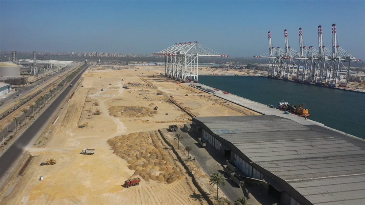 أحدث تصوير جوي لمحطة حاويات تحيا مصر 1 &nbsp;بميناء دمياط