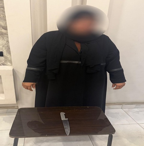 القبض علي سيدة أتلفت إطار سيارة نقل باستخدام سكين بالشرقية