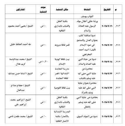جدول ندوات مديرية الأوقاف بأسيوط&nbsp;