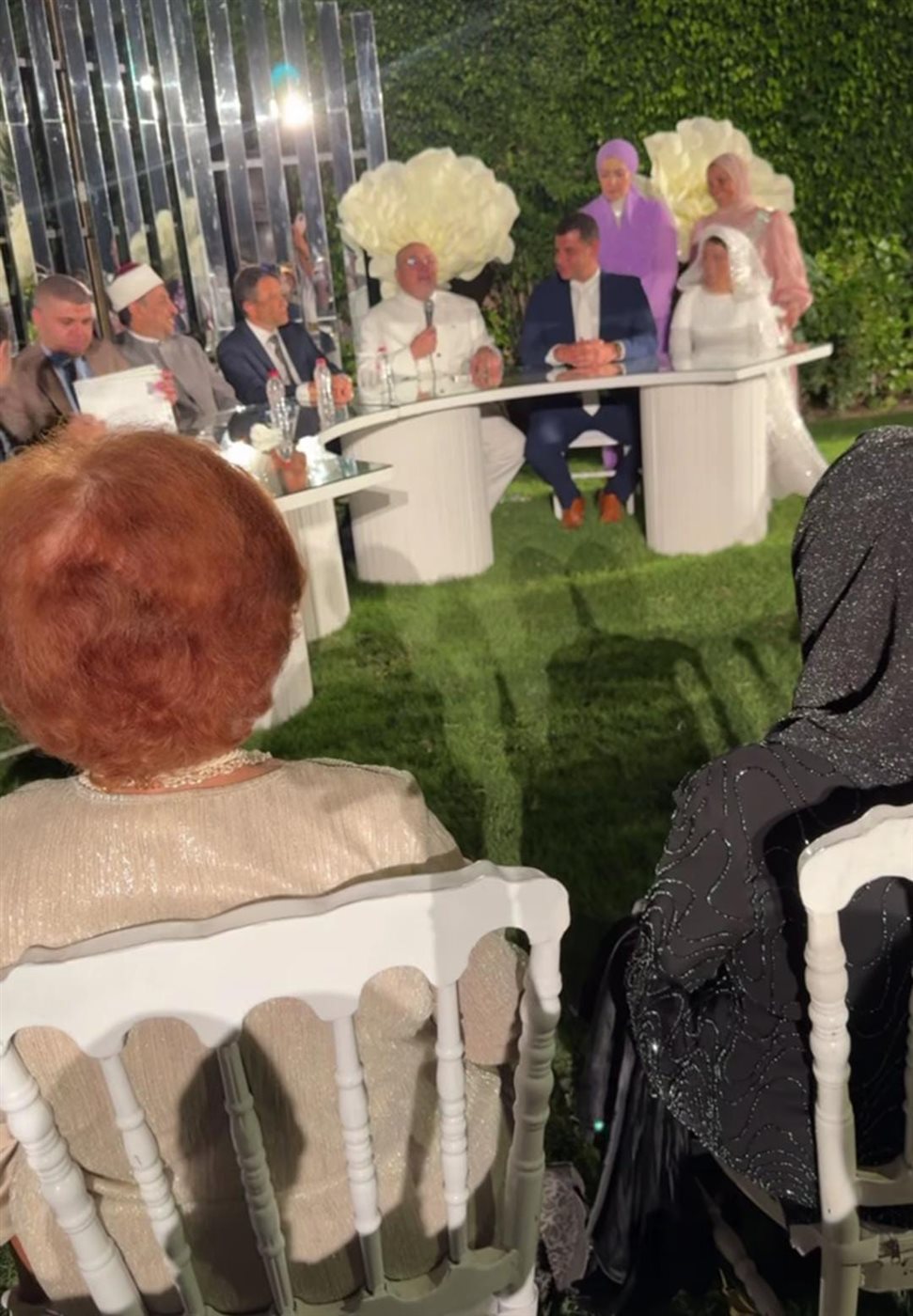 هبة قطب تحتفل بعقد قران ابنتها دينا هشام بحضور الشيخ خالد الجندي ورمضان عبد المعز&nbsp;