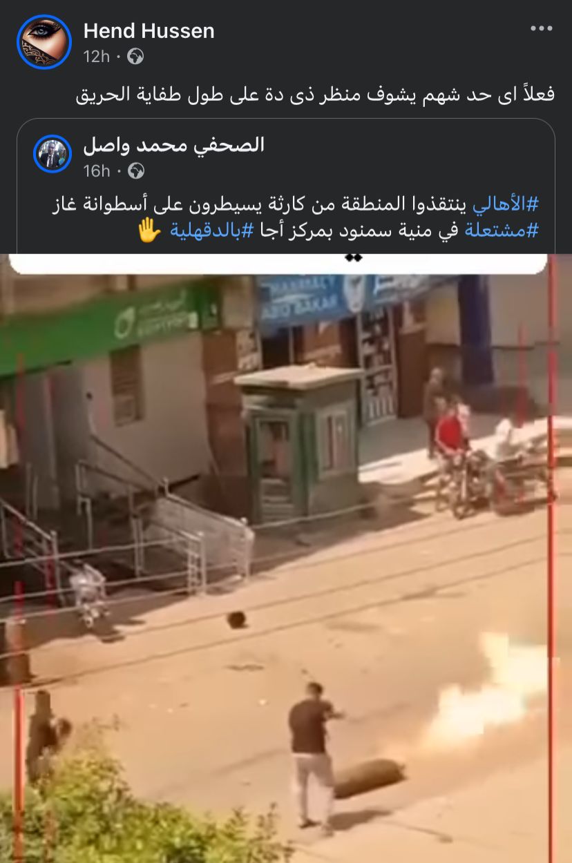 منشور عبر فيسبوك حول شجاعة المصريين&nbsp;