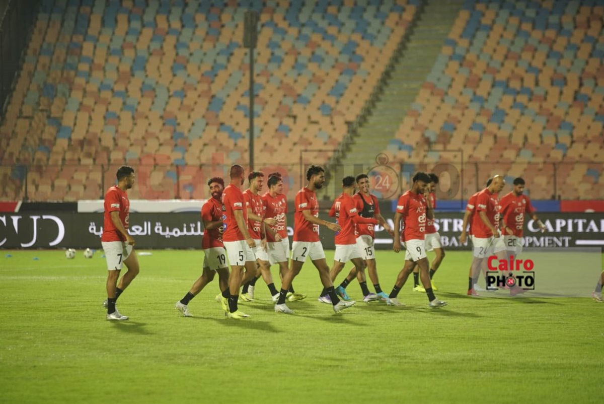 &nbsp;أجواء مرحة في مران منتخب مصر استعدادًا لمواجهة إثيوبيا