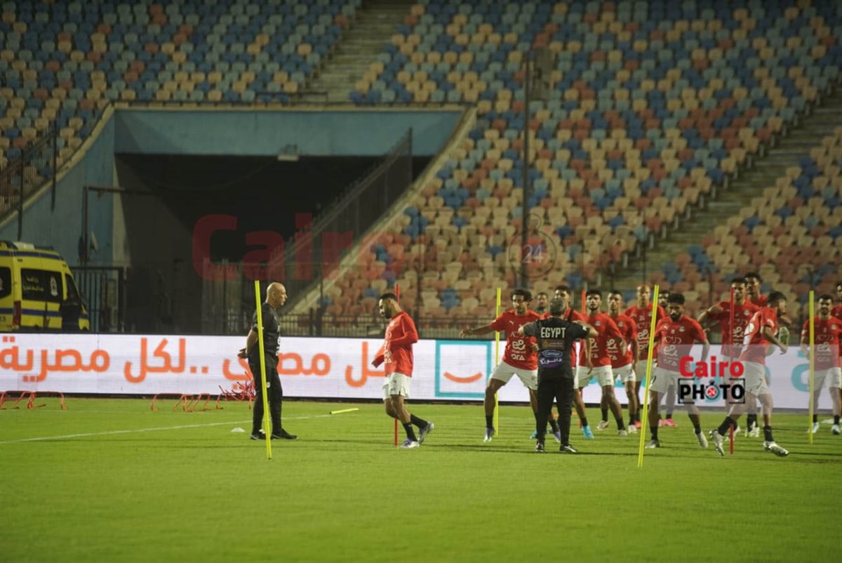 &nbsp;أجواء مرحة في مران منتخب مصر استعدادًا لمواجهة إثيوبيا