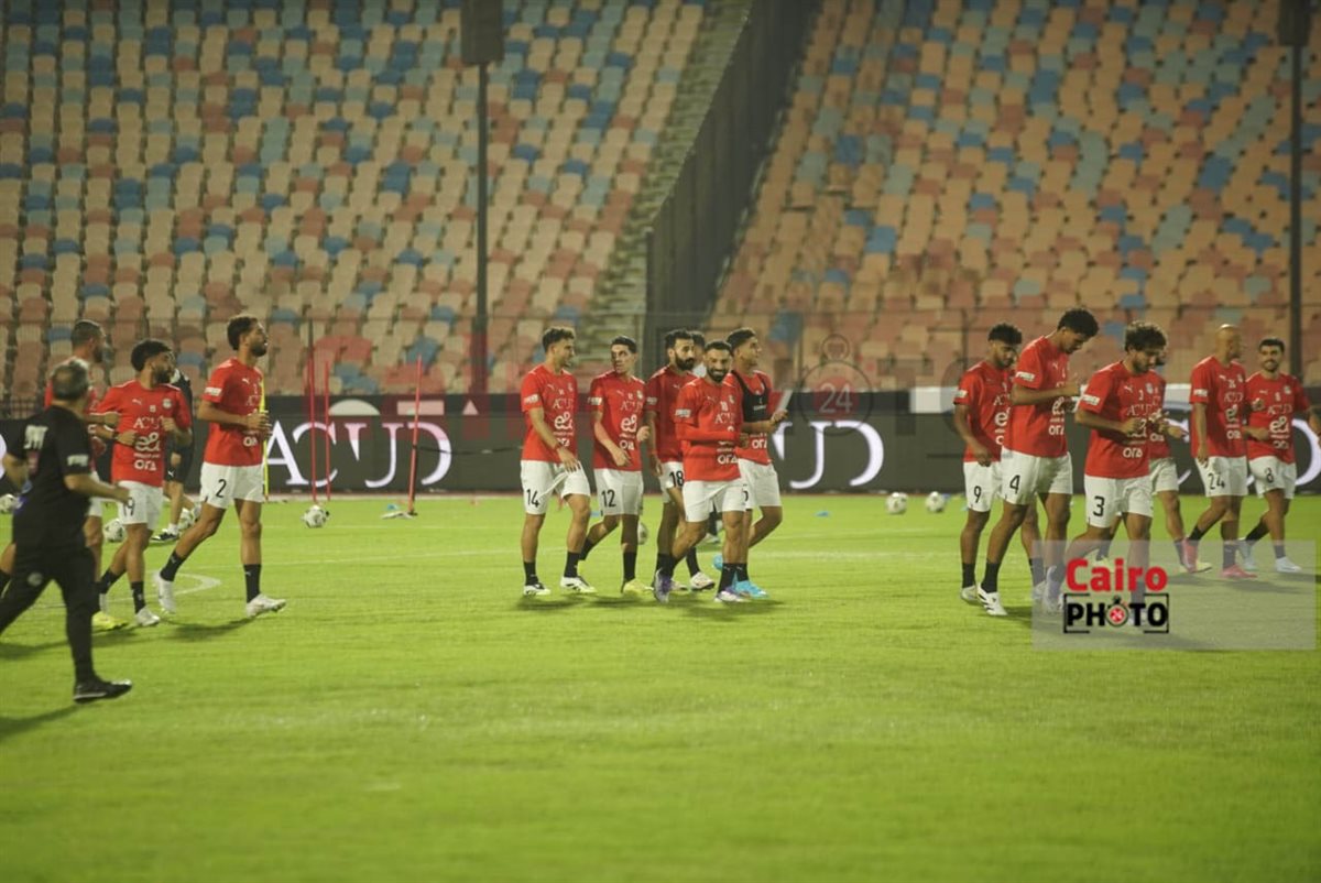 &nbsp;أجواء مرحة في مران منتخب مصر استعدادًا لمواجهة إثيوبيا