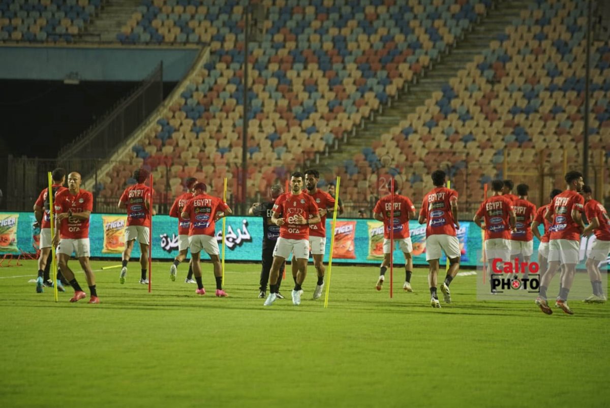 &nbsp;أجواء مرحة في مران منتخب مصر استعدادًا لمواجهة إثيوبيا