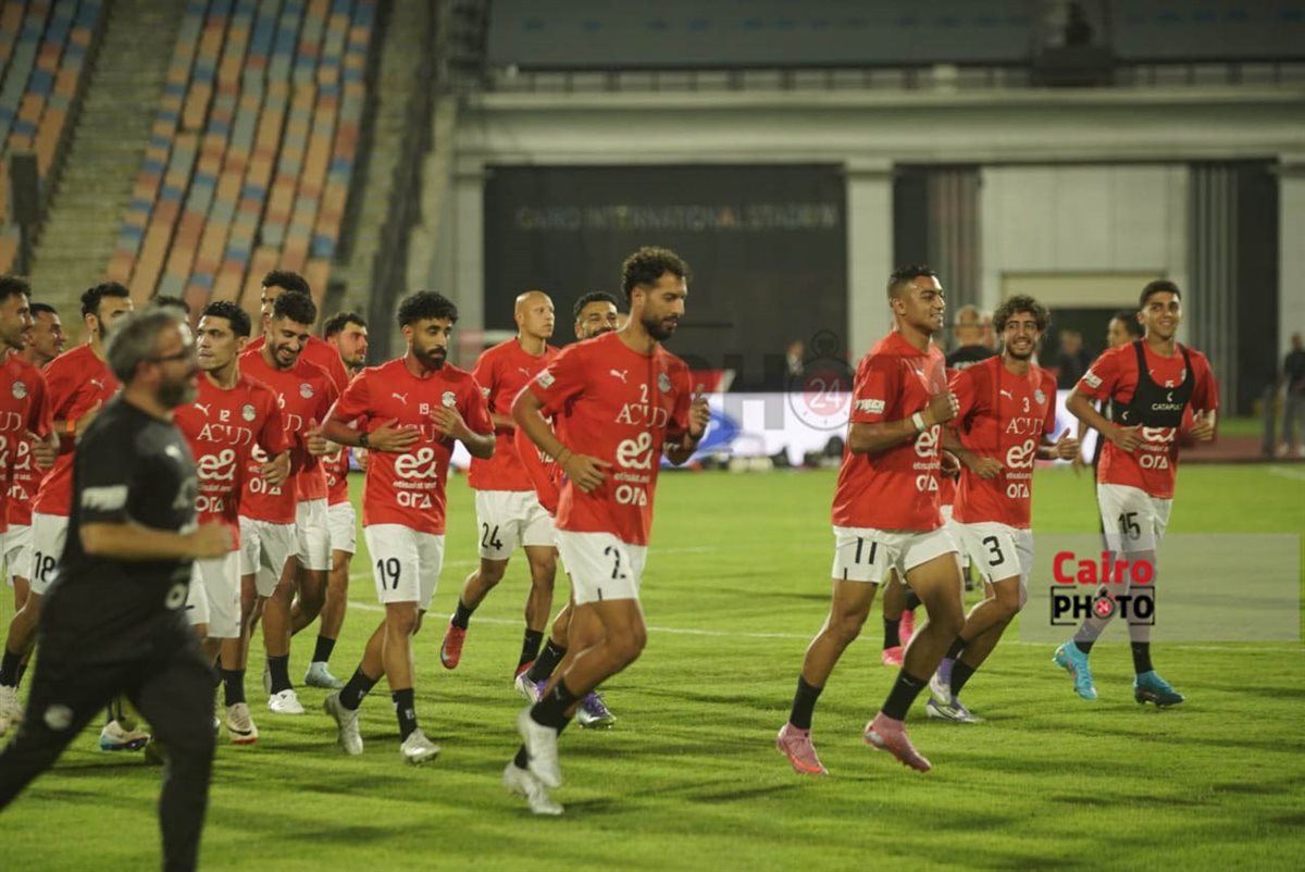 &nbsp;أجواء مرحة في مران منتخب مصر استعدادًا لمواجهة إثيوبيا
