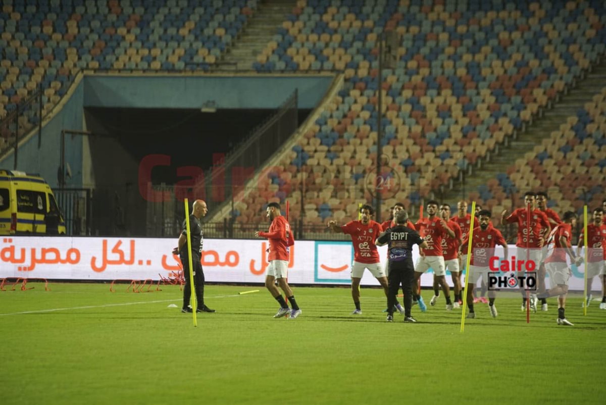 &nbsp;أجواء مرحة في مران منتخب مصر استعدادًا لمواجهة إثيوبيا