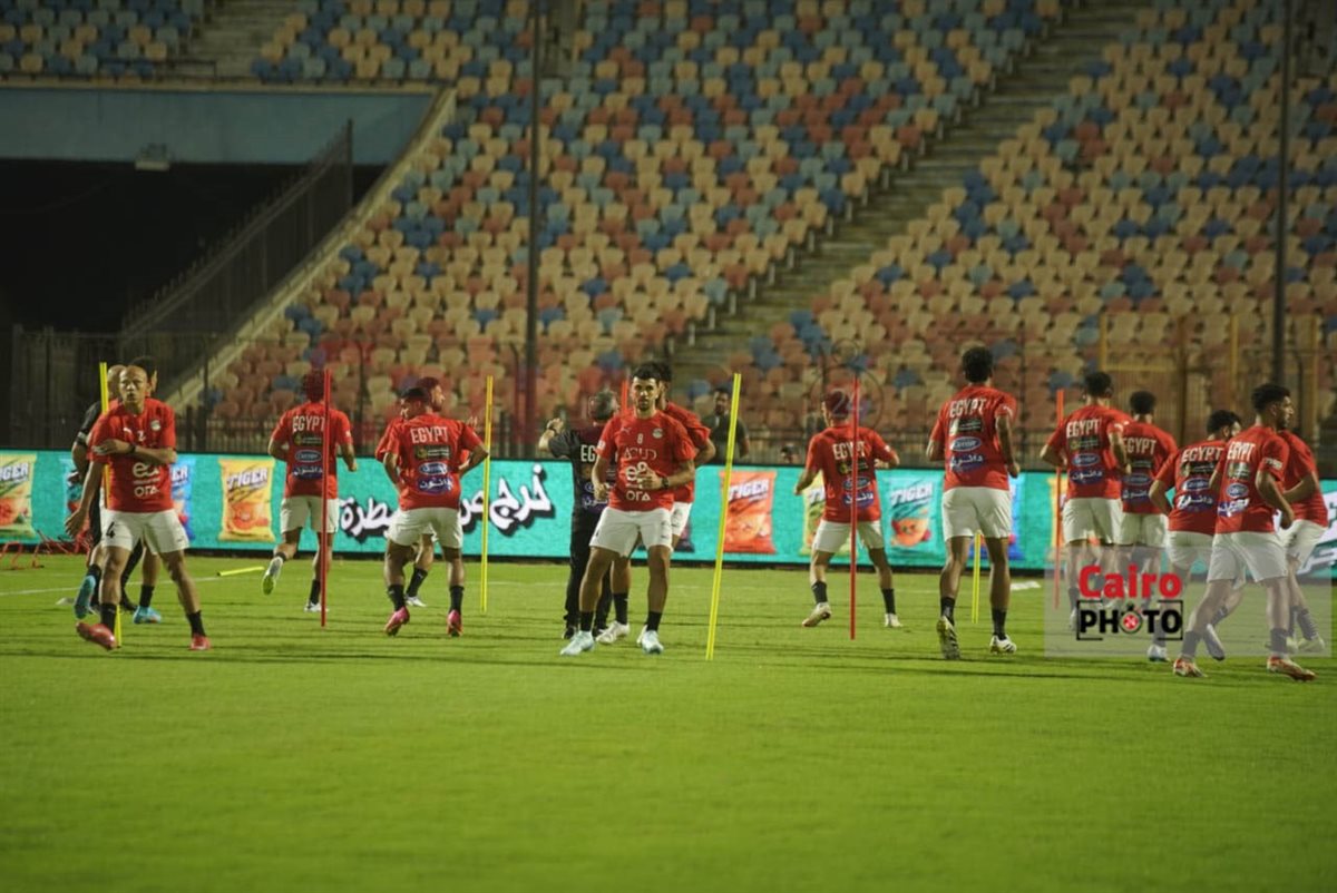 &nbsp;أجواء مرحة في مران منتخب مصر استعدادًا لمواجهة إثيوبيا