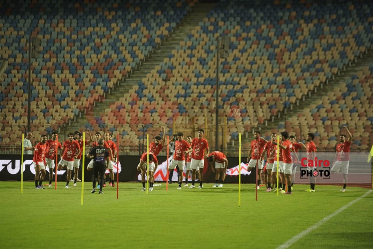 &nbsp;أجواء مرحة في مران منتخب مصر استعدادًا لمواجهة إثيوبيا