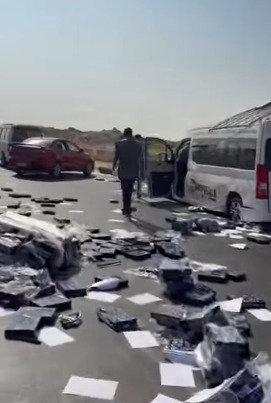 &nbsp;حادث تصادم عدد من السيارات على الطريق السياحي