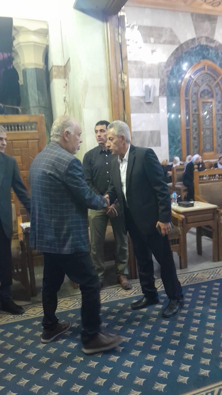 أشرف زكي في عزاء عمرو دوارة&nbsp;