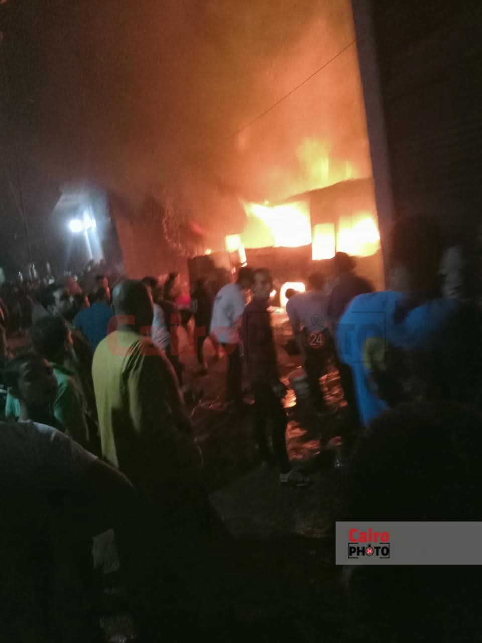 آثار حريق أتوبيس في القناطر الخيرية&nbsp;
