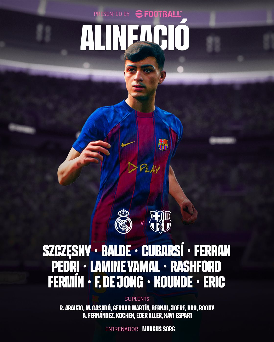 تشكيل برشلونة الرسمي في مباراة ريال مدريد بالدوري
