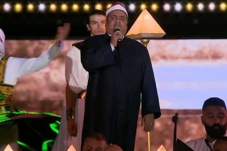 &nbsp;الشيخ إيهاب يونس المنشد الديني المشارك في حفل افتتاح المتحف المصري الكبير