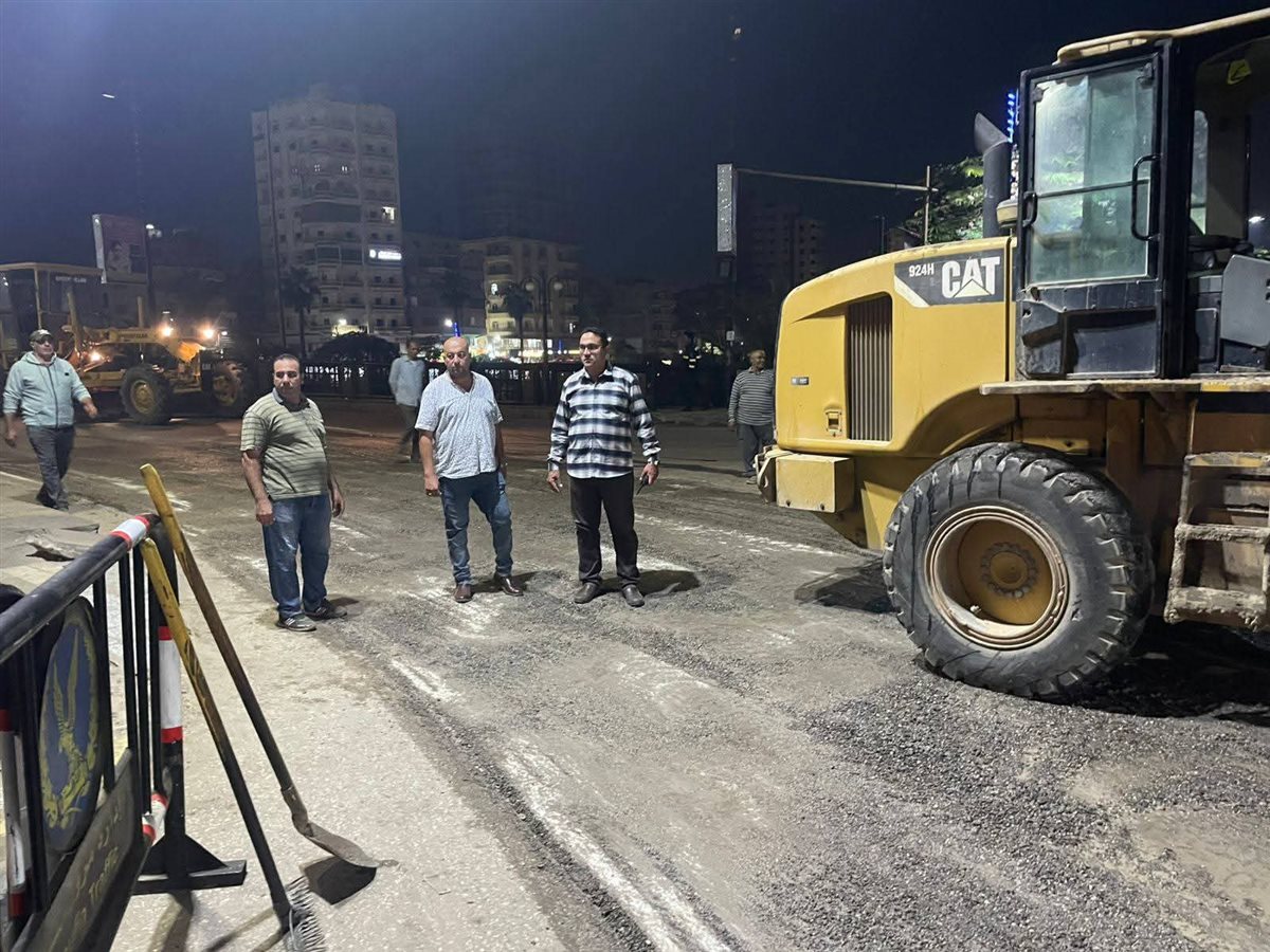 أعمال ترميم كوبري مبارك بالمنوفية&nbsp;