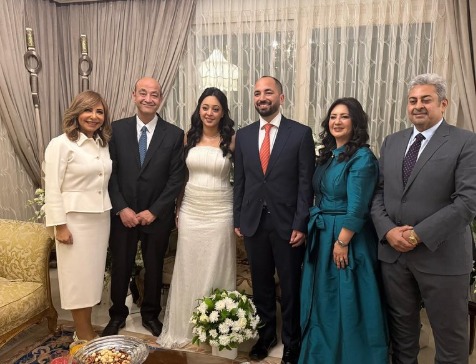 الصور الأولى من قراءة الفاتحة نجل عمرو أديب ولميس الحديدي