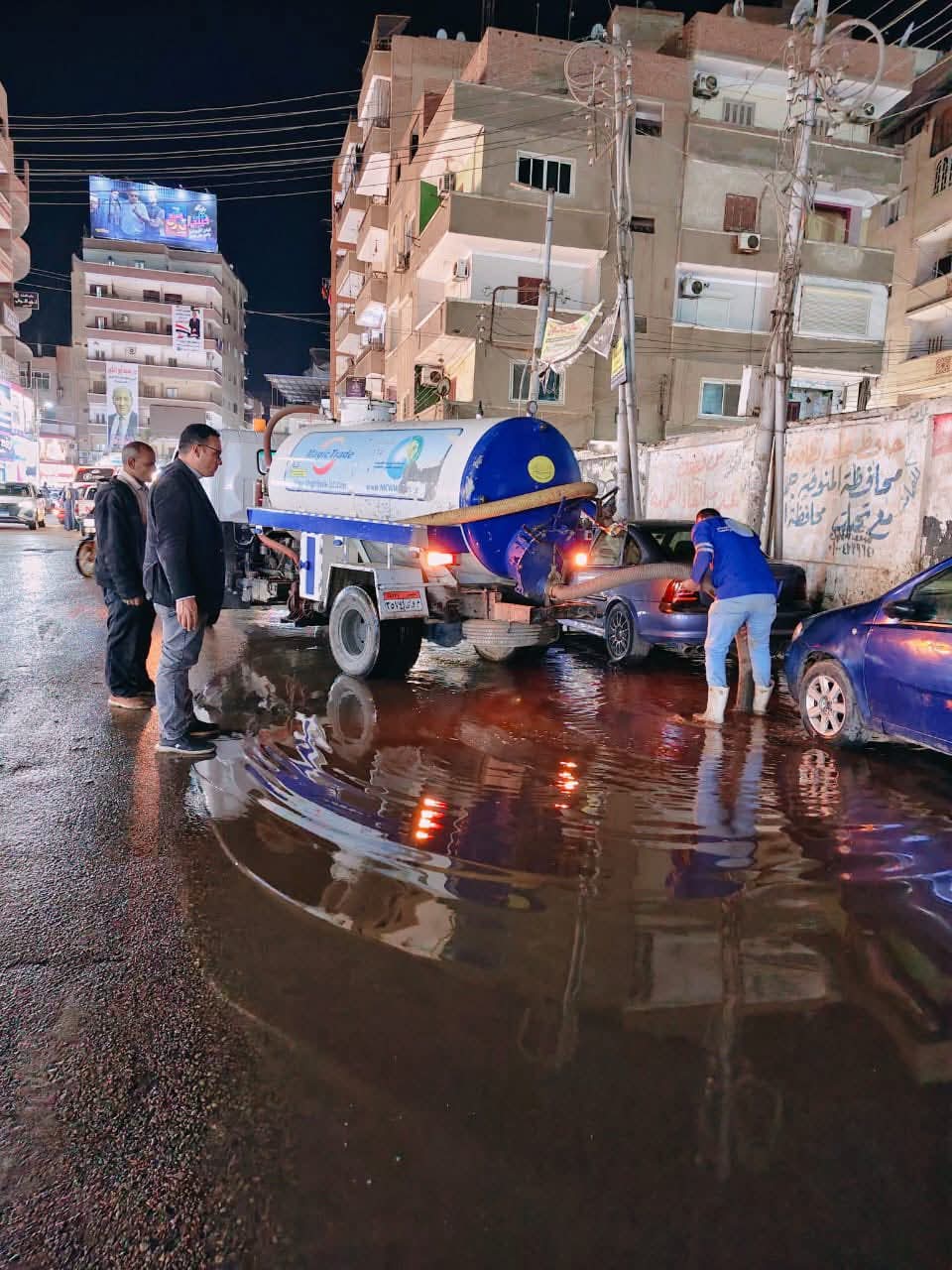 رفع آثار الأمطار من شوارع المنوفية&nbsp;
